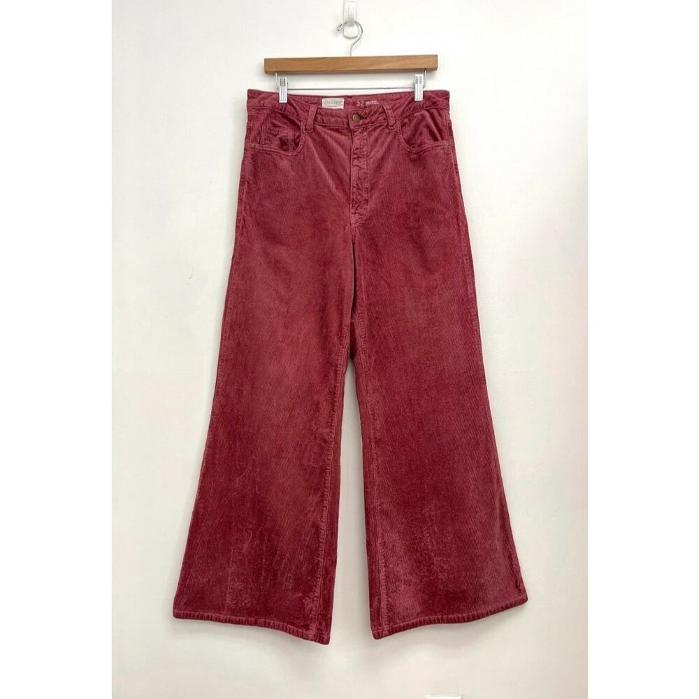 Pilcro Anthropologie Robbie Corduroy Flare High-Rise Stretch Retro Pants Size 32 - Picture 2 of 11